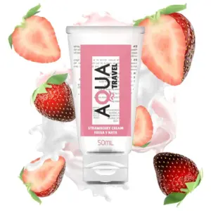 Aqua Travel Lubrificante 50ml Morango e Nata