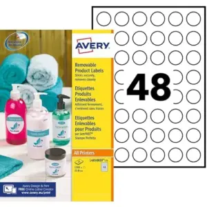 Avery Etiquetas Removíveis 25mm 25 Folhas 1200 Unidades