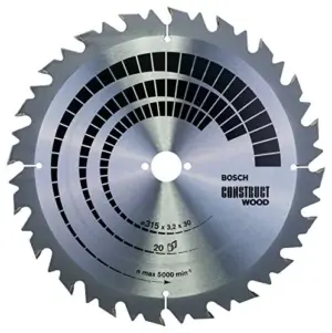 Bosch Circular Saw Blade CW WO S 315×30-20 Aço Prateado