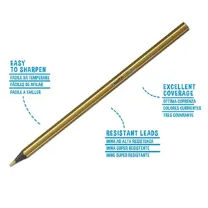 Carioca Lápis de Cor Metallic 12 Cores Hexagonais