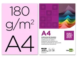 Cartolina A4 180g rosa 100 folhas