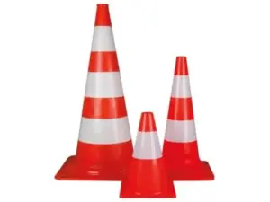 Cone Sinalização PVC Vermelho e Branco 50cm