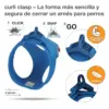 Curli Peitoral Clasp Air Mesh Azul 2XS