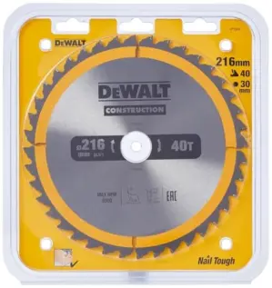 DeWALT Lâmina Serra Circular 216x30mm 40DATB-5 Grau