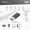 Digitus Adaptador USB-A para USB-C Preto