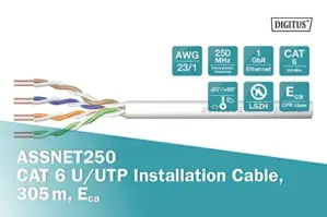 Digitus Bobine Cabo de Rede UTP CAT6 305M