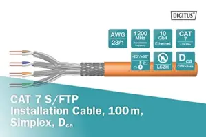 Digitus DK-1743-VH-1 Cabo de Rede CAT7 LSZH Laranja