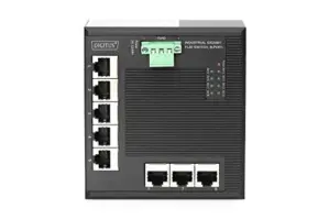 Digitus Gigabit Flat Switch 8 Portas Preto e Azul