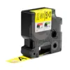 Dymo 18491 Fita de nylon flexível para impressoras 19 mm preta para yellow