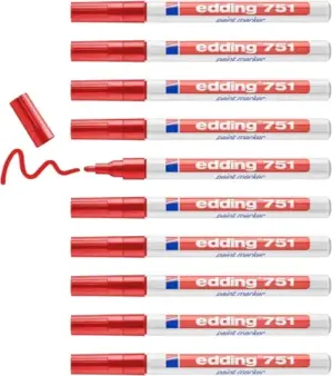 Edding Marcadores Vermelho 1-2mm Resistente ao calor