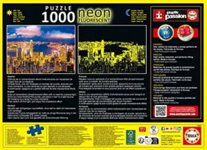 Educa Puzzle Neon Hong Kong 1000 Peças 68x48cm Fosforescente