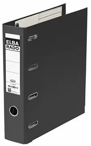Elba Pasta de Arquivo Cartão 75mm Preto A4