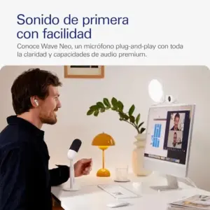 Elgato Wave Neo Microfone de Condensador USB-C para Streaming