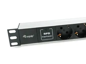 Equip Régua Rack 19″ 1U 8 tomadas Schuko USB Preto