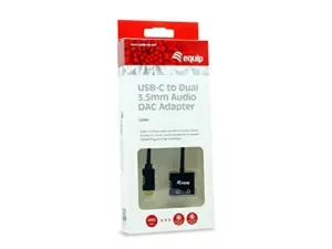 Equip USB-C To Dual 3.5mm Audio DAC Adapter Preto