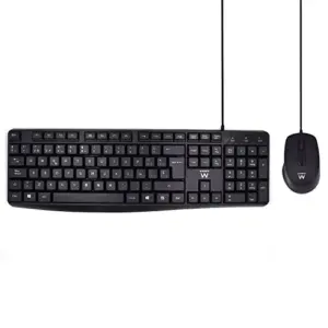Ewent EW3006 Teclado USB QWERTY Espanhol Preto com Mouse