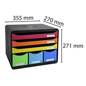 Exacompta Classificador 6 Gavetas Multicolorido 270x355x271 mm