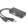 Digitus Cabo HDMI DP+DVI+VGA 0.2MT M-F/F/F