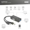 Digitus Cabo HDMI DP+DVI+VGA 0.2MT M-F/F/F