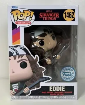 Funko Colecionável Stranger Things Eddie with Guitar Metallic Edição Exclusiva