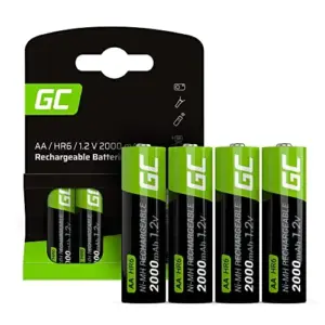 Green Cell Pilhas AA 2000mAh 1.2V Recarregável
