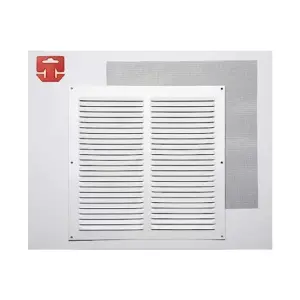 Grelha alumínio com mosquiteiro 300×300 mm branco lacado