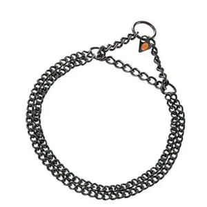 Hs Sprenger Coleira Preto Duplo Elos 50 cm