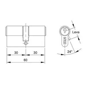 IFAM Cilindro F5S3030NC Niquel 60mm