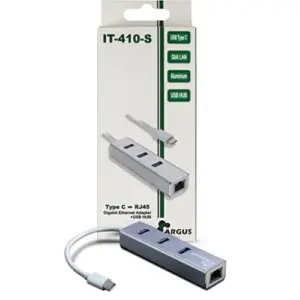 Inter-Tech Adaptador LAN USB-C 3xUSB3.0 1xRJ45