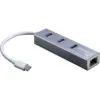 Inter-Tech Adaptador LAN USB-C 3xUSB3.0 1xRJ45
