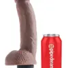 King Cock Dildo Realístico com Ejaculação 9″ Castanho