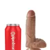 King Cock Pénis com Testículos de Bronzeado 22cm Realista Vibrador com Bolas