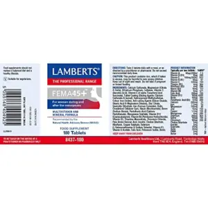 Lamberts Fema 45+ Suplemento de Saúde 180 Comprimidos
