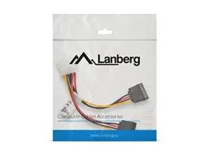 Lanberg Cabo de Alimentação Molex Macho para 2x Sata Fêmea 15cm