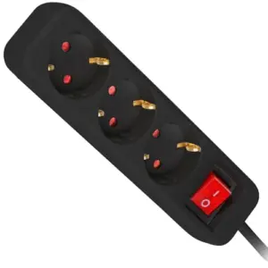 Lanberg Extensor 1,5 m 3 Tomas Schuko Preto