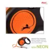 Flexi Trela de Rodadura New Neon 5 Metros Preto/Laranja
