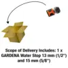 Gardena Conector de Mangueira Water Stop 13-15 mm Preto/laranja