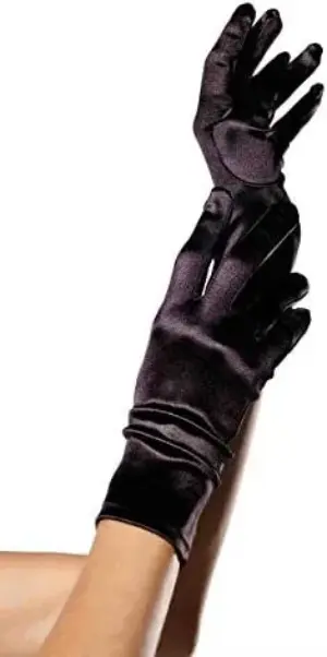 Leg Avenue Luvas Satin Preto