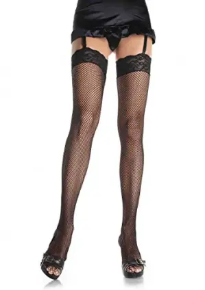 Leg Avenue Meias de rede pequena com renda Plus