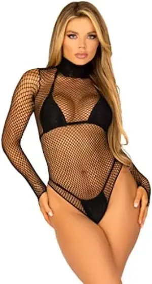 Leg Avenue Teddy Alto Pescoço Lingerie Sexy