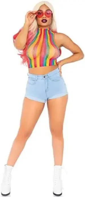 Leg Avenue Top Net Multicolor Unico
