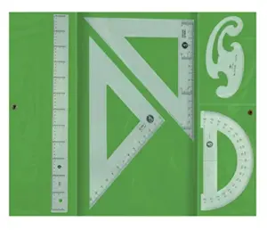 LiderPapel Conjunto de Réguas em Plástico Cristal