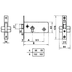 Lince Fechadura Porta Metálica Inoxidável Fecho Duplo