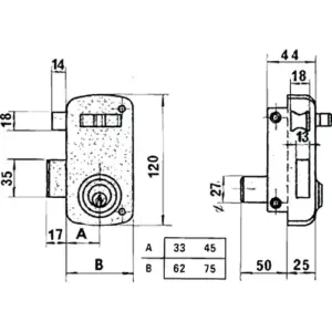 Lince Fechadura Sobreposta 5056A 70 He Dourada