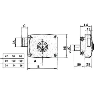 Lince Fechadura Sobreposta 5125A Dourada Esquerda