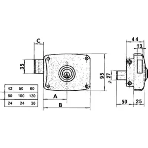 Lince Fechadura Sobreposta 5125A Dourada Função Direita
