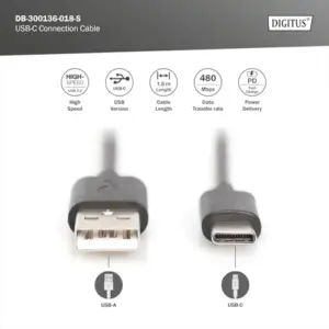 Digitus Cabo USB Type-C Micro B 1.8m M/M