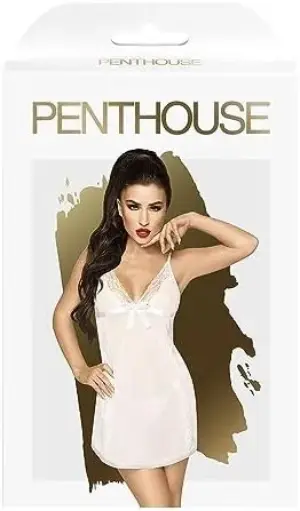 Penthouse Camisa de Noite e Tanga Casual Seduction Branco S/M