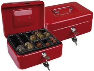 Q-Connect Cofre c/ Bandeja p/ Moedas 200x90x160mm