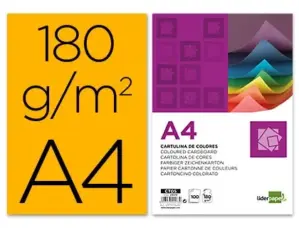 Cartolina 180g/m² laranja A4 100 unidades
